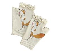 Tmboryuu Guantes de punto con estampado de zorros de dibujos animados para invierno, mitones gruesos para pantalla táctil para novia, sin dedos, para hombres, para mujeres, cálidos, punk, gótico, rock