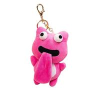 Tmboryuu Llavero de peluche para mochila, diseño de rana que sobresale con la lengua y la rana de juguete, divertido llavero colgante para bolso, Red