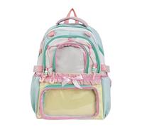 Tmboryuu Mochila Itabag de panel transparente personalizable para colecciones de pines de anime y mochila de exhibición de pines de cosplay con insertos, Green