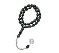 Tmboryuu Modern Islamics - Rosario de oración de acrílico ovalado para práctica de atención plena, tamaño compacto, musulmanes, Tasbih, verde oscuro, Talla única