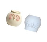Tmboryuu Moldes de silicona para hornear con forma de jarrón de cara humana para mousses chocolate, fácil limpieza, utensilios de cocina, moldes de silicona para hornear