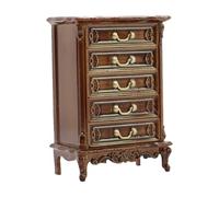 Tmboryuu Mueble en miniatura con cajón funcional, figura de cajonera para decoración de casas de muñecas a escala 1/12