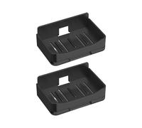 Tmboryuu NoDrill - Soporte adhesivo para jabón de pared, bandeja de secado de doble capa para ducha, baño, encimera, 2 piezas