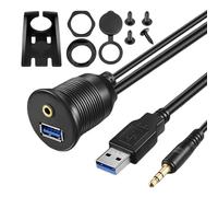 Tmboryuu Reemplazo de cable de sonido USB3.0 y 3, 5 mm de bajas interferencias Opción de 3 longitudes para reproductor de micrófonos de video Utilice transferencia rápida de datos