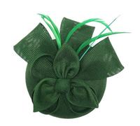 Tmboryuu Sombrero de fiesta de té con clip extraíble para el pelo, accesorios de eventos nupciales para novia, damas de honor, evento, retro, sombrero de mujer con velos desmontables, verde, Talla