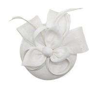 Tmboryuu Sombrero de fiesta de té con clip extraíble para el pelo, accesorios de eventos nupciales para novia, damas de honor, evento, retro, sombrero de mujer con velos desmontables, blanco, Talla