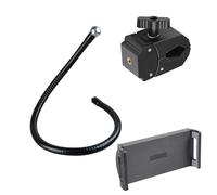 Tmboryuu Soporte de tubo de metal para tabletas con agarre de 35 mm de grosor, compatibilidad de tubos de 13 47 mm para un posicionamiento estable, ángulos regulables, abrazadera de montaje en