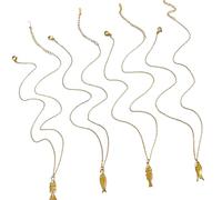 Tmboryuu Unique Designs - Collar con colgante de pez de acero inoxidable resistente, accesorio de joyería para mujer, suministros de fiesta, joyería con colgante de pez, talla única, como se describe