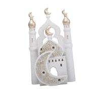 Tmboryuu Y de la Mezquita Blanca Eid Mubaraks Decoración del Hogar Adorno de Decoraciones de Ramadán de la Mezquita Dorada y Blanca Decoraciones Islámicas de Eid Mubaraks