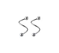 TMCO Pendientes de bola simples de plata de ley 925 con forma de espiral para mujer