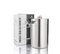 TMCRAFT Barril portátil de acero inoxidable de 5 litros con tapa helicoidal hexagonal para cerveza elaboración casera