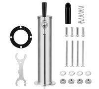 TMCRAFT Dispensador de torre de cerveza de un solo grifo, kit dispensador de torre de cerveza de acero inoxidable pulido con tubo premontado y vástagos de grifo de cierre automático para fiestas,