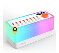 TMEHM Máquina de sonido para dormir de ruido blanco con 8 sonidos naturales, altavoz Bluetooth portátil, luces nocturnas de 12 colores, temporizador de sueño y ejercicios de respiración, para bebés,