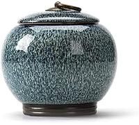 Tmendy Urnas de cremación Cerámica de tamaño Mediano Adulto Humano Cenizas Urna, Cenizas para Mascotas, Ataúd para Adultos, Cerámica sellada (Color : D)