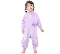 TMEOG Saco de Dormir Bebe con Pies Tog 2 Pijama Polar Manga Larga Pelele con Cremalleras para Niño y Niña 1-6 Años(Morado,120)