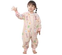 TMEOG Saco de Dormir Bebe con Pies Tog 2 Pijama Polar Manga Larga Pelele con Cremalleras para Niño y Niña 1-6 Años(Piel Rosa,130)