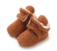 TMEOG Zapatillas Bebe Invierno Patucos Recien Nacido Botitas Bebé Botas Polar Zapatos Porteo Bebe Antideslizante Botines pour Bebé Niña Niño(6-12 meses,Marrón)