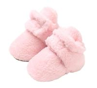 TMEOG Zapatillas Bebe Invierno Patucos Recien Nacido Botitas Bebé Botas Polar Zapatos Porteo Bebe Antideslizante Botines pour Bebé Niña Niño(12-18 meses,Rosa)