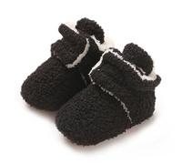 TMEOG Zapatillas Bebe Invierno Patucos Recien Nacido Botitas Bebé Botas Polar Zapatos Porteo Bebe Antideslizante Botines pour Bebé Niña Niño(0-6 meses,Negro)