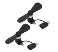 TMEOPR Mini Ventilador USB, 2 Piezas, 2 En 1 Ventilador Portable Del Teléfono Móvil, Silencioso Ventilador De Viaje, Ventiladores Portátiles Y Flexibles para Teléfono Type-C y Androld