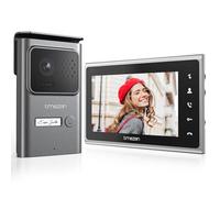 TMEZON Videoportero 2 Hilos,Timbre Video Sistema de intercomunicación con 7 zoll Monitor y Timbre con Cable,Plug & Play, Versión Nocturna, Audio bidireccional, Desbloqueo por Monitor
