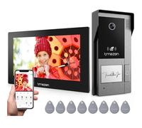 TMEZON Videoportero WiFi 2 Hilos,1080P Timbre Video Sistema Intercomunicador,Pantalla táctil IP de 7",Detección de Movimiento Humano,Desbloqueo por App/Tarjeta RFID,Grabación y reproducción,1 Familia