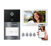 TMEZON Videoportero WiFi 2 Hilos,Timbre Video Sistema Intercomunicador,Pantalla táctil IP de 7",Timbre Metálico de 1080P con Cámara,detección de Movimiento Humano,Desbloqueo por App/Tarjeta RFID