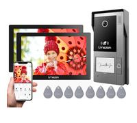TMEZON Videoportero WiFi Sistema de Intercomunicación 1080P, 7'' Monitor Táctil a Color,Timbre Video Mirilla 2 Hilos,Desbloqueo en Remoto,Audio Bidireccional,Detección de Movimiento Humano