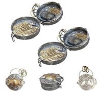 TMFGLERI Medallón de Plata Triple Luna con Árbol de la Vida, Caja Mágica Triple Luna Hecha a Mano, con Amuleto de Energía de Cristal, para Intención y Meditación (2pcs)