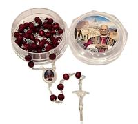 TMFGLERI Rosario de madera perfumado con pétalos de rosa roja del Papa León XIV, 2025, primer Papa estadounidense, rosario católico de madera hecho a mano, ideal para fieles católicos. (1pcs)