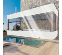 TMGJSfd Lona Exterior Impermeable Cortinas Paneles Laterales De Lona Alquitranada Impermeable De PVC De 0,5mm con Ojales, para Exteriores Terrazas Jardín Balcón. (Blanco/Size: H:2.5m W:2.8m)