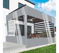 TMGJSfd Lona Exterior Impermeable Cortinas Paneles Laterales De Lona Alquitranada Impermeable De PVC De 0,5mm con Ojales, para Exteriores Terrazas Jardín Balcón. (Gris/Size: H:3m W:3.5m)