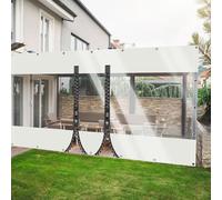 TMGJSfd Lonas Impermeables con Ojales Exterior Transparent Lona Paneles Laterales PVC 0,5mm con Cremallera para Pérgola Cenador Terraza Cubierta Cabaña. (Blanco(2 Zipper) / Size: H:2.5m W:2m)