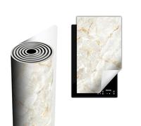 TMK ArtDeko Cubre Vitrocerámica de Induccion 30 x 52 cm - Tapa Protectora - Placa protectora vitroceramica induccion Vinilo, Mármol blanco