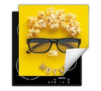 TMK ArtDeko Cubre Vitrocerámica de Induccion 50 x 52 cm - Tapa Protectora - Placa protectora vitroceramica induccion Vinilo, Gafas Amarillas