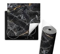 TMK ArtDeko Cubre Vitrocerámica de Induccion 60 x 52 cm - Tapa Protectora - Placa protectora vitroceramica induccion Vinilo, Mármol negro
