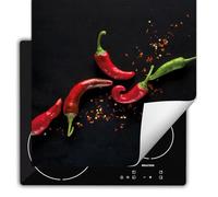 TMK ArtDeko Cubre Vitrocerámica de Induccion 60 x 52 cm - Tapa Protectora - Placa protectora vitroceramica induccion Vinilo, Chili Negro