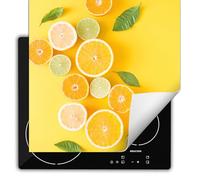 TMK ArtDeko Cubre Vitrocerámica de Induccion 60 x 52 cm - Tapa Protectora - Placa protectora vitroceramica induccion Vinilo, Limón Amarillo