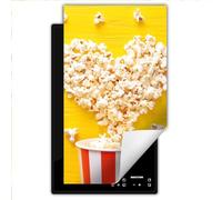 TMK ArtDeko Cubre Vitrocerámica - Protector Vitroceramica Induccion 30x52 cm - Tapa Vitroceramica - Protector de Vitroceramica - Corazón Amarillo