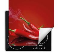 TMK ArtDeko Cubre Vitrocerámica - Protector Vitroceramica Induccion 60x52 cm - Tapa Vitroceramica - Protector de Vitroceramica - Rojo guindilla