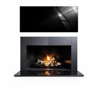 TMK ArtDeko Placa de cristal para estufa - Placa de protección ESG de alta calidad en negro - 52 x 35 cm