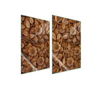 TMK ArtDeko Placa protectora de vitrocerámica 35 x 52 cm 2 piezas cocina eléctrica universal para inducción protección contra salpicaduras tabla de cortar de vidrio templado, Beber