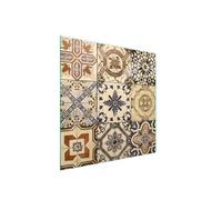 TMK ArtDeko Placa protectora de vitrocerámica 50 x 52 cm 1 pieza cocina eléctrica universal para inducción protección contra salpicaduras tabla de cortar de vidrio templado, Mosaico