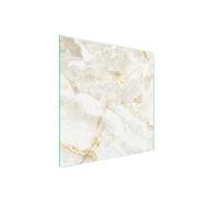 TMK ArtDeko Placa protectora de vitrocerámica 50 x 52 cm 1 pieza cocina eléctrica universal para inducción protección contra salpicaduras tabla de cortar de vidrio templado, Mármol