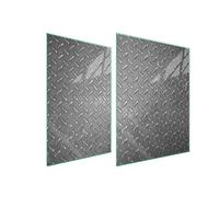 TMK ArtDeko Tabla de cortar decorativa de cristal templado y cubre vitro, Placa protectora de vitrocerámica 70 x 52 cm 2 piezas, para inducción, protección contra salpicaduras, Modelo