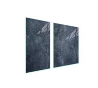 TMK ArtDeko Tabla de cortar decorativa de cristal templado y cubre vitro, Placa protectora de vitrocerámica 90 x 52 cm 2 piezas, para inducción, protección contra salpicaduras, pizarra