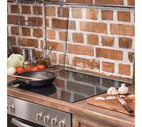 TMK Cubierta para vitrocerámica de una sola pieza, 60 x 52 cm, protección contra salpicaduras, transparente, transparente