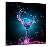 TMK | Panel trasero de cocina antisalpicaduras de vidrio templado 60 x 65 cm - Cristal decorativo con cinta adhesiva - Cristal posterior para la cocina y el agua