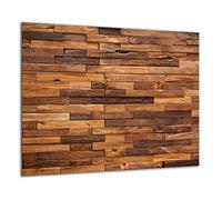 TMK - Placa protectora de vitrocerámica 60 x 52 cm 1 pieza cocina eléctrica universal para inducción protección contra salpicaduras tabla de cortar de vidrio templado como decoración, madera