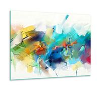 TMK - Placa protectora de vitrocerámica 60 x 52 cm 1 pieza cocina eléctrica universal para inducción protección contra salpicaduras tabla de cortar de vidrio templado como decoración, imagen colores